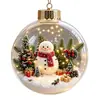 Adorno de bola luminosa transparente navideño transfronterizo, bola de cristal 3D, decoración de escena de ambiente festivo para árbol de Navidad, adorno colgante