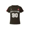 Yechuan # Camiseta de Manga Corta con Estampado Digital Estilo Americano Blokette para Mujer, Marca Retro Trendy, Ropa Deportiva Chica Picante.