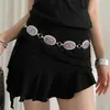 Cadena de Cintura Metálica Hueca Estilo Étnico Retro de Gama Alta para Mujer, Accesorio Ceñidor de Cintura para Vestidos y Jeans, Cinturón Decorativo de Cadena