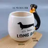 Taza de Café para Perro Pintada a Mano Creativa Taza de Cerámica Taza de Té Cabeza de Animal Taza de Regalo Taza de Cerámica con Cabeza de Perro 3D
