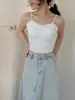 Camisola Delgada con Sujetador Incorporado y Almohadillas en el Pecho para Mujer, Top de Verano Transpirable