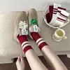 Meias Vermelhas Ankora Meias Femininas de Cano Médio Algodão Primavera e Outono Meias do Ano Animal Meias Esportivas Ins Tendência Outono e Inverno