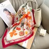 Pañuelo Cuadrado Pequeño Floral Versátil Estilo Coreano para Primavera, Pañuelo para la Cabeza Fresco y Sencillo, Pañuelo Decorativo para el Cuello, Pañuelo Pequeño de Seda