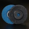 Lija flexible de acero inoxidable estilo coreano de película azul arena circonio corindón flor impulsor metal superficie de arco molienda hoja de cien hojas disco de pulido de cien ruedas