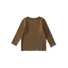 Camiseta de Encaje Estilo Coreano para Niños Wulibuyi 2026 Nuevo Estilo Primavera y Otoño Camiseta Básica de Manga Larga para Niñas Top para Bebé Moderno