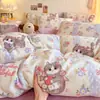 Jialiya Juego de Cuatro Piezas de Terciopelo de Leche Engrosado de Alto Peso Juego de Ropa de Cama de Terciopelo Doble Cara con Estampado Invernal de Campo