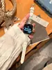 Metal de Cobre con Patrón de Huella de Estrella y Correa de Piel con Patrón de Cocodrilo Adecuado para Apple Watch iWatch 12ª Generación 11/10Ultrase