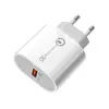 Carregador Oval 1 USB QC 3.0 Carregamento Rápido 5V3A Adaptador de Energia Cabeça de Carregamento para Celular Padrão Europeu e Americano Atacado