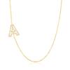 Collar de cobre con circonitas microincrustadas chapado en oro auténtico para mujer, cadena de clavícula, serie de letras mayúsculas personalizadas europeas y americanas