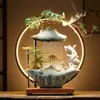 Estilo Zen Chino Oficina Fuente de Agua de la Suerte Adornos Anillo de Lámpara Quemador de Incienso de Flujo Inverso Casa con Circulación de Agua Regalo de Inauguración