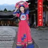 Novo Estilo Roupas Adultas Femininas da Minoria Étnica Zhuang de Guangxi para a Performance de Minorias Étnicas de 3 de Março, Saia de Roupa Étnica Buyi