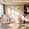 Decoração de primeiro aniversário para menina da Hello Kitty, tema em placa KT, balões da Hello Kitty, painel de balões para festa