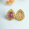 Acessórios de Cabacinha de Jade Hetian Natural, Contas Espaçadoras, Designs Vazados Feitos à Mão com Contas DIY, Componentes de Cabacinha com Cristais Embutidos em Estoque