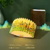 Ventilador em Forma de Leque com Caligrafia Estilo Antigo DIY, Livro em Forma de Paisagem de Mil Milhas, Luminária Noturna Dobrável de Alto Padrão para Ambiente, Presente de Aniversário para Amigos