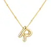 Amazon Xiyin colgante regordete moda europea y americana cadena de clavícula simple globo de cumpleaños collar de letra brillante