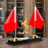 Mesa de Escritório Bandeira Vermelha Bandeira Nacional Enfeites Decorações de Escritório de Alto Padrão Mesa do Chefe Mesa de Escrita Armazenamento Porta-Canetas Criativo para Desktop