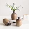 Shumen jarrón pequeño decorativo de cerámica vintage flor seca planta verde hidropónica rosa verde cobre pasto sala de estar arreglo floral decoración dispositivo floral