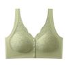 Ropa interior de talla grande con hebilla de apertura frontal para madres de mediana edad y ancianas, sujetador fino de encaje envolvente con realce y antiflacidez para mujer