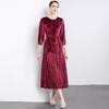 Vestido de Veludo, Roupa Feminina Elegante, Corte Formal de Alta Qualidade, Temperamento Ladylike Francês, Vestido com Renda e Paetês