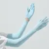 Guantes de Manga de Hielo para Protección Solar al Aire Libre para Mujer Verano Manga Larga Fina Conducción Montar Mano Descubierta Protección UV Seda de Hielo Brazo KX