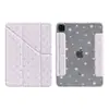 Funda lateral con pegatina de rayas moradas y estrellas, adecuada para iPad Air 8/7/6, mini 6, Pro simple de 13 pulgadas