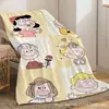 Manta de flanela do Snoopy, manta para cochilo infantil, lençol de cama para dormitório estudantil, manta de uso duplo com estampa digital