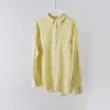 Camisa Cuadrada Transpirable Lavable, Mezcla de Ramio y Tencel, Sencilla y Holgada para el Trabajo, Top Adelgazante de Manga Larga con Protección Solar