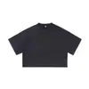 Ropa Corta Femenina Transfronteriza Europea y Americana, Camiseta Lavada Vintage, Marca de Moda, Algodón Puro Copo de Nieve 240g, Camiseta Corta de Manga Corta