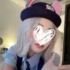 Chapéu de Orelha de Coelho Policial Judy Hopps Cosplay Desenho Animado para Mulheres, Chapéu de Domo Fofo, Boina Zootopia, Tendência