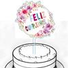 Ins Transfronterizo Impresión a Color Acrílico Inserto para Pastel de Cumpleaños Flores de Color Claro Feliz Cumpleaños Decoración para Pastel