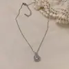 Collar de Zirconia Cuadrada, Diseño de Nicho, Versátil, Personalizable, Gama Alta, Moderno, Collar de Cadena para Clavícula para Mujer