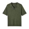 Camisa Polo de Punto con Cuello en V Seagull para Hombre Verano Estilo Old Money Camiseta de Punto Simple Holgada Casual Versátil Top de Manga Corta