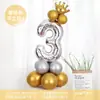 Suministros de Decoración para el Mes Completo y el Día 100 del Bebé, Columna de Globos de Papel de Aluminio con Número Dorado para el Primer Cumpleaños de Niños, Columna de Números