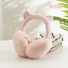 Venta Caliente Orejeras Cálidas de Invierno al por Mayor Engrosadas y de Terciopelo Plegables Orejas de Gato Lindas Orejeras para Mujer Frío y Anticongelante