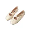 Sapatos Mary Jane de Salto Baixo com Laço Plano de Temperamento Femininos 2026 Outono para o Trabalho Slip-on Baixo Sola Macia Sapatilhas Plissadas