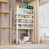 Estante de estilo aberto, cama de gato multinível, prateleira de armazenamento, petisco para animais de estimação e estrutura de escalada, cabideiro de varanda