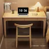 Mesa de Madeira Maciça para Casa, Pequena Mesa de Escrita de Cabeceira para Apartamento, Mesa Longa de Estudo para Estudante no Quarto, Mesa de Computador para Adulto