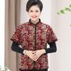 Chaleco acolchado de algodón de manga corta para mamá ropa para mujeres de mediana edad y mayores otoño e invierno forrado de polar engrosado ropa acolchada de algodón chaleco holgado chaleco de manga corta