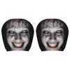 Comercio Exterior Transfronterizo Calavera Negra Impresión de Coche Funda para Reposacabezas Estilo Universal Estilo Elástico Divertida e Interesante Funda Universal para Cabeza