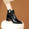 Botines Auténticos de Otoño e Invierno 2021 con Tacón Medio y Grueso para Mujer, Botines de Cuero Genuino para Primavera y Otoño, Botas Martin para Mujer