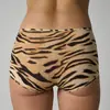 Roupa Íntima Estampada Estampa de Leopardo Estampa de Tigre Shorts Puro Desejo Sexy Nylon Alta Elasticidade Cintura Alta Boxer Briefs para Mulheres