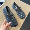 Zapatos de Terciopelo con Lunares Estilo Coreano con Lazo Individual para Mujer 2026 Zapatos Mary Jane de Correa Única L8933-1