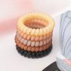 Jelly Color Fosco Linha Telefônica Anel de Cabelo Alto Elástico Durável Simples Corda de Amarração Moda Feminina Alta Rabo de Cavalo Corda de Cabelo Tendão de Borracha