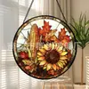 Pendente de Vidro Colorido Cruz Girassol Milho Ornamento de Vidro para Pendurar em Casa Decoração de Janela Jardim Pegador de Sol