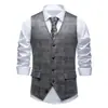 Colete Masculino Retro Europeu e Americano com Lapela em Camurça Estampada, de Botão Único, Multicor, Slim Fit, Roupa Masculina Transfronteiriça