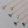 Amazon Cross-border Pedra de Cristal Natural Borda Galvanizada Pingente de Lua Colar de Moda Personalizado Colar de Lua