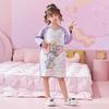 Camisón de niña de algodón de verano, nuevo camisón infantil transpirable de manga larga para tallas medianas y grandes, ropa de casa para niña, camisón bonito