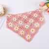 Bufanda triangular de encaje diadema flor Margarita bufanda triangular hecha a mano hilo de algodón chal decoración de ropa tocado
