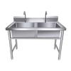 Pia de Aço Inoxidável Comercial Doméstica Simples, Dupla ou Tripla Bacia de Pia com Suporte, Pia para Lavar Mãos e Legumes, Pia de Cozinha para Lavar Louça