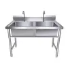 Fregadero Comercial de Acero Inoxidable 304 Engrosado, Base de Uno/Dos/Tres Tina, Lavabo, Fregadero para Platos, Tina de Agua, Inspección de Fábrica Soportada